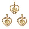 3Pcs Religion Theme Brass Micro Pave Clear Cubic Zirconia Pendants KK-SZ0005-52-1