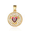 Brass Micro Pave Cubic Zirconia Pendants ZIRC-OY001-02G-1