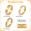 ANATTASOUL 6Pcs 6 Style 201 Stainless Steel Hollow Roman Numerals Finger Ring Set with Rhinestone RJEW-AN0001-21-2