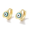 Real 18K Gold Plated Brass Enamel Evil Eye Heart Hoop Earrings for Women EJEW-L269-120G-2