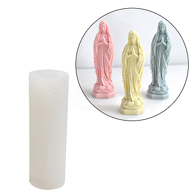 Religion Virgin Mary Scented Candle Silicone Statue Molds DIY-G104-01-1