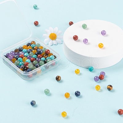 100Pcs 7 Style Natural Mixed Gemstone Beads G-LS0001-59-1