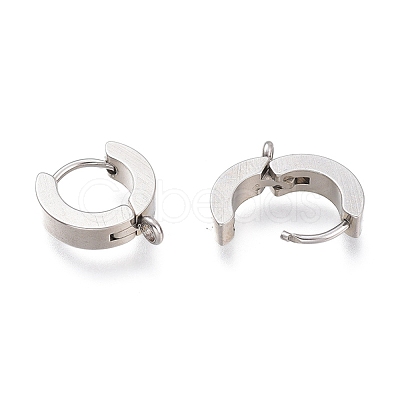 Tarnish Resistant 304 Stainless Steel Huggie Hoop Earrings Findings STAS-I167-01C-P-1