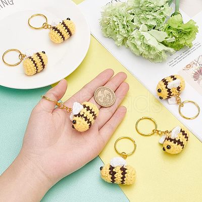 Nbeads DIY 3D Bee Charm Keychain Making Kit DIY-NB0007-27-1