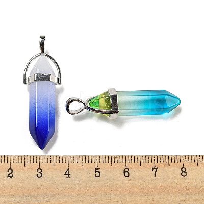 Spray Paint Glass Pendant X-GLAA-H029-02P-1