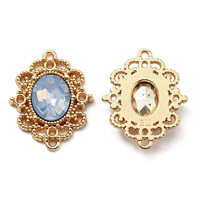 Golden Plated Alloy Oval Connector Charms FIND-B022-02G-04-1