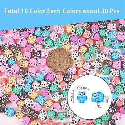 300Pcs 10 Colors Handmade Polymer Clay Beads CLAY-SZ0001-85-1