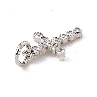 Brass Micro Pave Cubic Zirconia Charms ZIRC-F132-01P-1