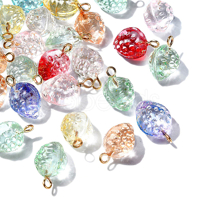 50Pcs Transparent Spray Painted Glass Pendants GLAA-CJ0002-23-1