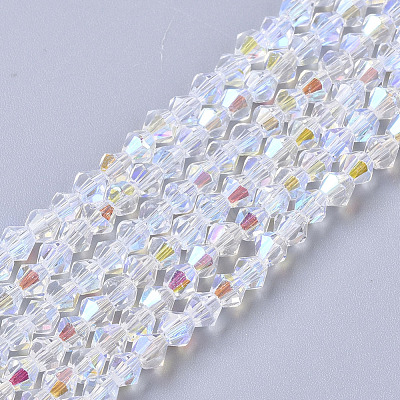 Electroplate Glass Beads Strands EGLA-Q118-3mm-C17-1