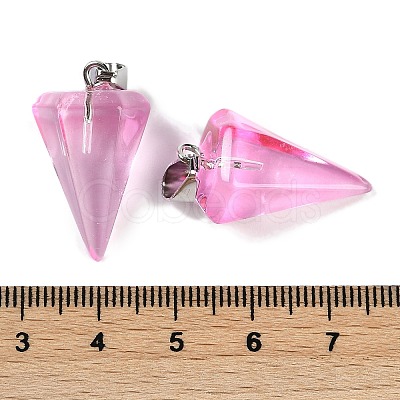 Spray Painted Glass Pendants GLAA-Z007-03C-1