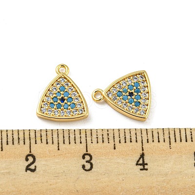 Brass Micro Pave Cubic Zirconia Charms KK-D090-02G-1