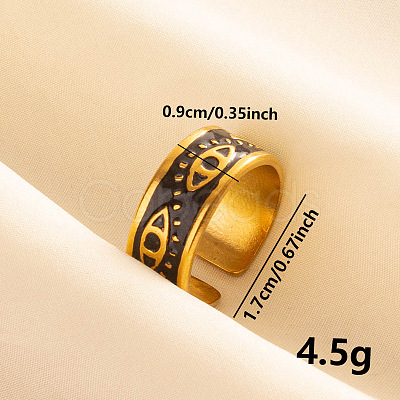 Stylish 304 Stainless Steel Enamel Cuff Ring JG6987-3-1