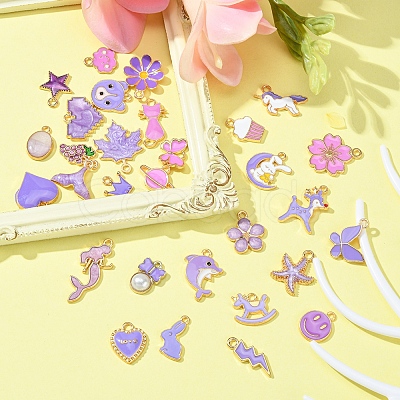 30Pcs 30 Style Alloy Enamel Pendant ENAM-YW0002-14-1