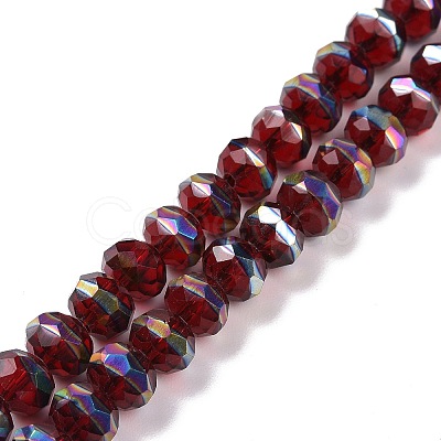 Transparent Electroplate Glass Beads Strands GLAA-F122-02-1