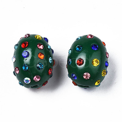 Polymer Clay Rhinestone Beads RB-T017-32F-1
