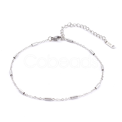 Tarnish Resistant 304 Stainless Steel Cable Chains Anklets AJEW-AN00392-01-1