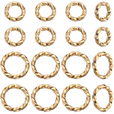 CREATCABIN 200Pcs 2 Styles Brass Open Jump Rings for Chainmaille Weaves KK-CN0002-52-1