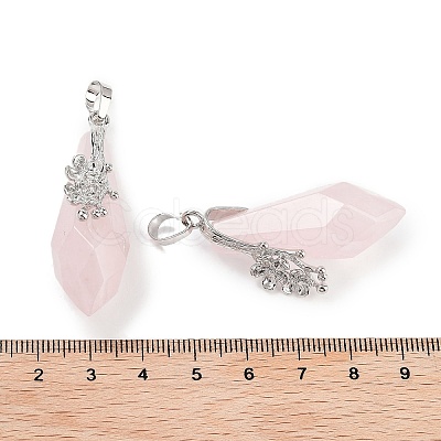 Natural Rose Quartz Faceted Teardrop Pendants G-Q163-04P-01-1