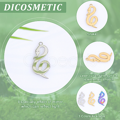 DICOSMETIC 24Pcs 3 Colors 304 Stainless Steel Pendants STAS-DC0010-53-1