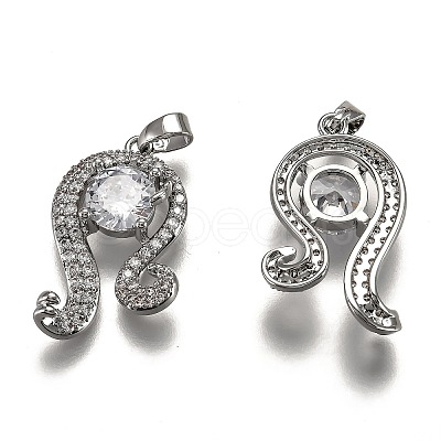 Brass Clear Cubic Zirconia Constellation Charms KK-B031-12P-1