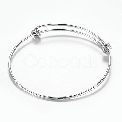 Tarnish Resistant Adjustable 304 Stainless Steel Expandable Bangle Making BJEW-G515-05P-1