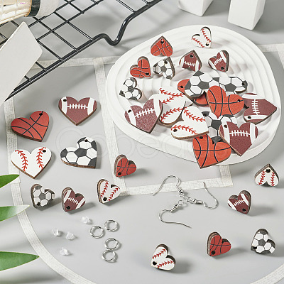 DIY Sport Theme Earring Making Kit DIY-TA0006-11-1