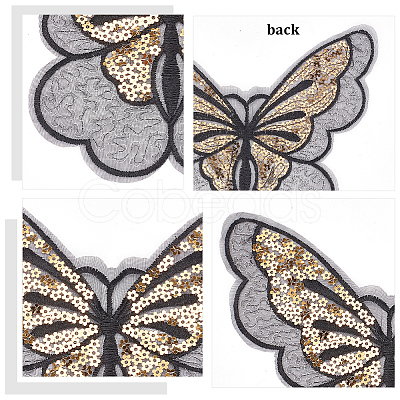 Gorgecraft 12Pcs 2 Style Butterfly Gauze Embroidery Ornaments Accessories PATC-GF0001-11-1