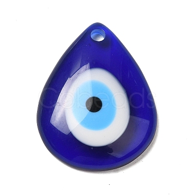 Evil Eye Resin Pendants RESI-Z013-01-1