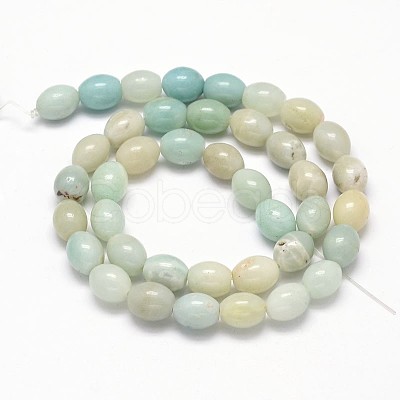 Oval Natural Flower Amazonite Bead Strands G-P106-16-1