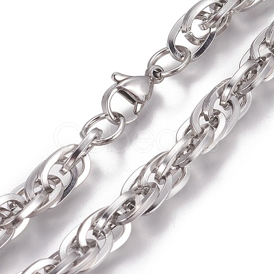 Tarnish Resistant 304 Stainless Steel Rope Chain Bracelets BJEW-I274-07S-1