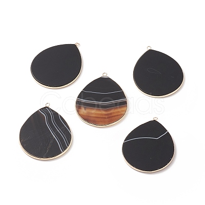 Natural Striped Agate/Banded Agate Pendants G-E526-01G-1