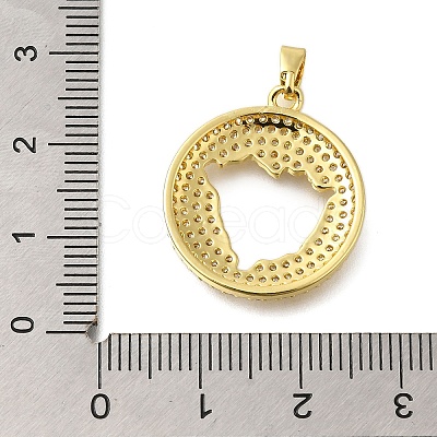 Rack Plating Brass Cubic Zirconia Pendants KK-M079-22G-1