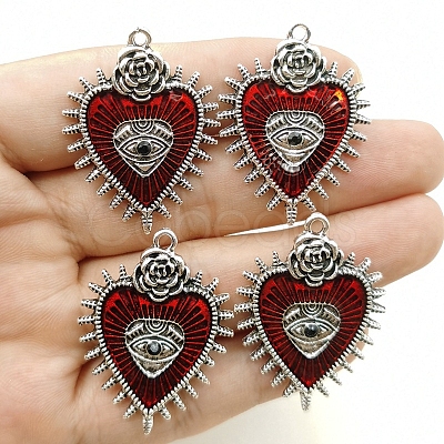 Gothic Style Alloy Resin Pendants PW-WGE8991-01-1