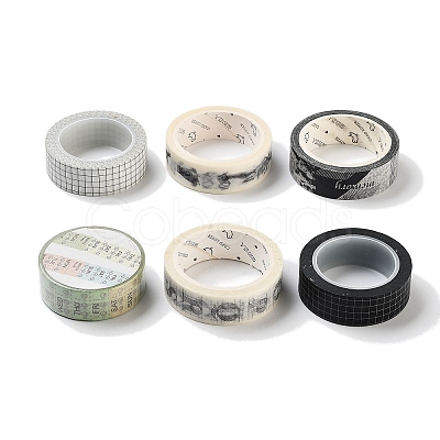 6 Rolls 6 Style DIY Scrapbook Decorative Adhesive Tapes DIY-SZ0004-03-1