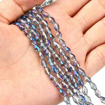 Electroplate Glass Beads Strands EGLA-J013-4x6mm-H03-1