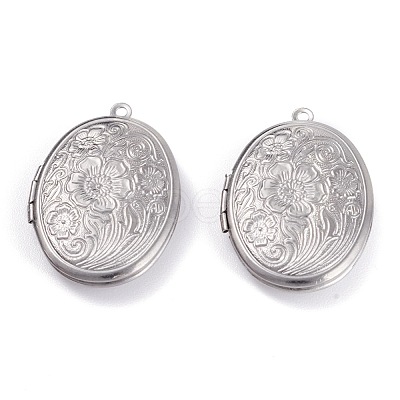 Tarnish Resistant 316 Stainless Steel Locket Pendants X-STAS-O132-02P-1