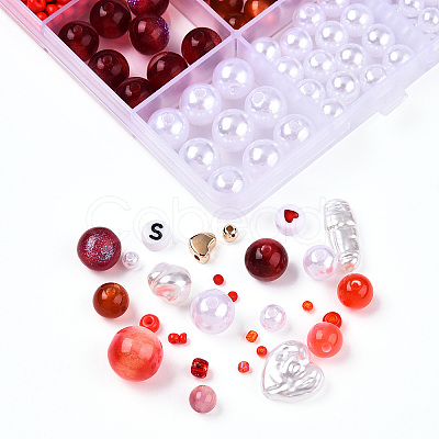 DIY 28 Style Resin & Acrylic & ABS Beads Jewelry Making Finding Kit DIY-NB0012-03E-1