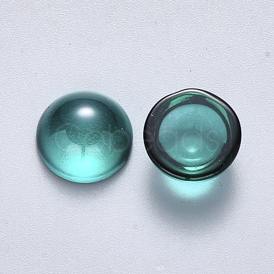 Transparent Spray Painted Glass Cabochons GLAA-S190-013B-B01-1