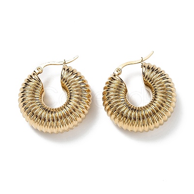 Chunky Vintage Grooved Hoop Earrings for Women X1-EJEW-O096-52G-1