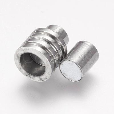 Tarnish Resistant 304 Stainless Steel Magnetic Clasps with Glue-in Ends STAS-F124-01P-1