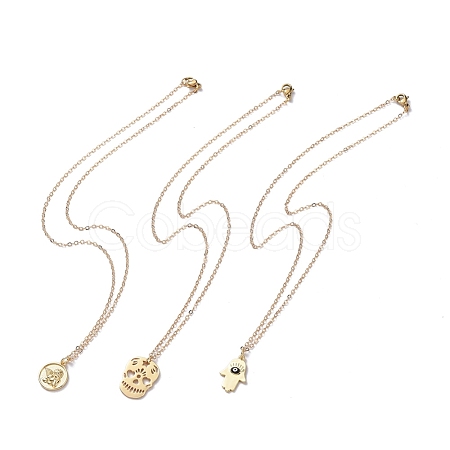 Brass Pendant Necklaces Sets NJEW-JN02679-1