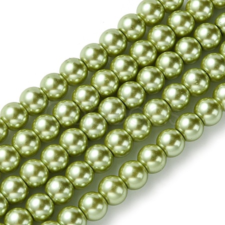 Eco-Friendly Dyed Glass Pearl Beads Strands HY-A008-6mm-RB066-1