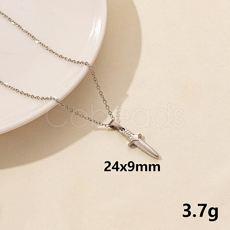 Vintage Stainless Steel Sword Pendant Necklaces for Women QX2053-5-1