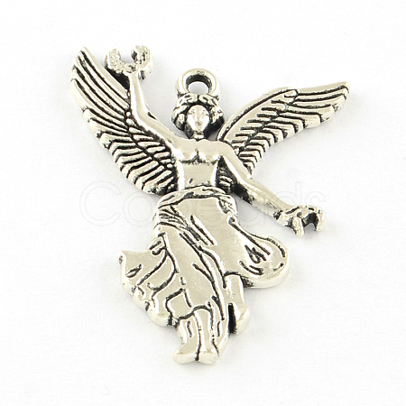 Tibetan Style Alloy Angel Pendants X-TIBEP-S293-048AS-LF-1