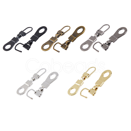 SUPERFINDINGS 20Pcs 5 Colors Alloy & Iron Zipper Pull FIND-FH0005-61-1