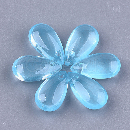 Transparent Spray Painted Glass Charms X-GLAA-S183-03C-1