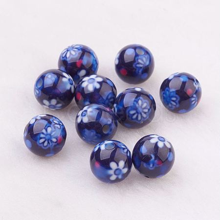 Spray Painted Resin Beads GLAA-F049-A10-1
