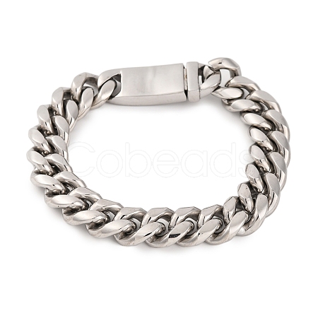 Tarnish Resistant 304 Stainless Steel Curb Chains Bracelets BJEW-E346-21P-01-1