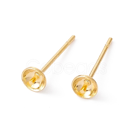 Rack Plating Brass Stud Earring Findings KK-G433-05C-G-1